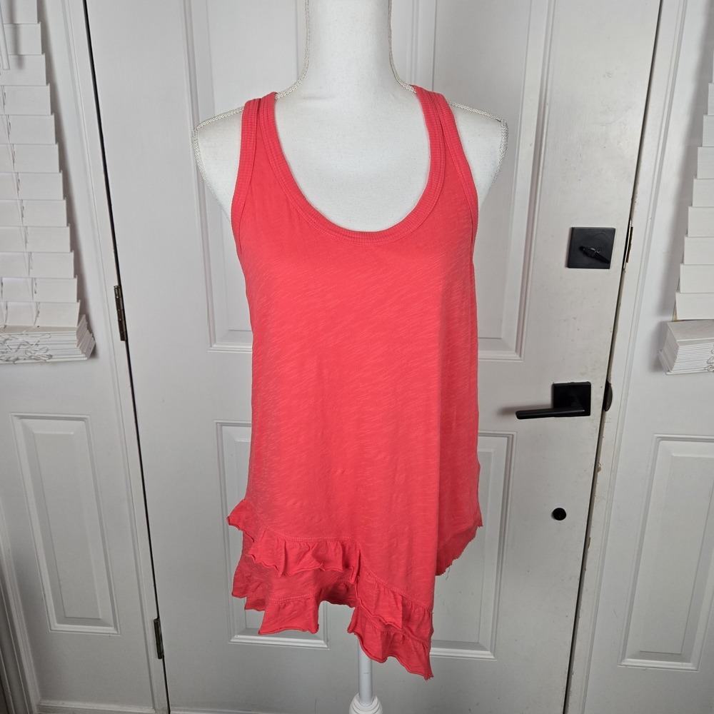 Anthropologie Left of Center Tank Top‎ Womens Small Coral Racerback Long Casual